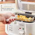 Rebune Electric Oil Fryer 2.5L Capacity with Viewing Window Easy to Clean Adjustable Temperature Control 1800W White