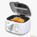 Rebune Electric Oil Fryer 2.5L Capacity with Viewing Window Easy to Clean Adjustable Temperature Control 1800W White