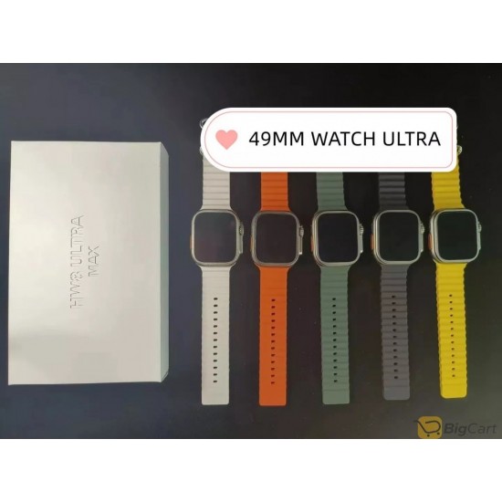 HW8 Ultra Max Series 8 Smart Watch with Sport Fitness Tracker Bracelet Plus Replacement Extra Band 49mm Multicolor