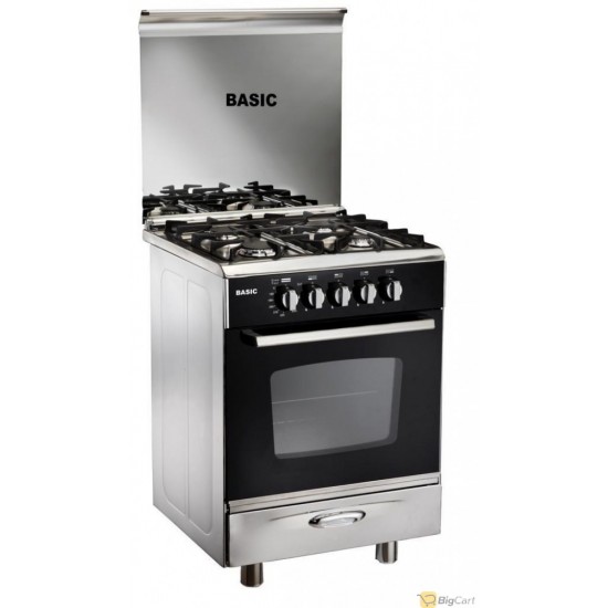 Basic gas oven size 55 x 55 cm 4 burners full safety steel C5555