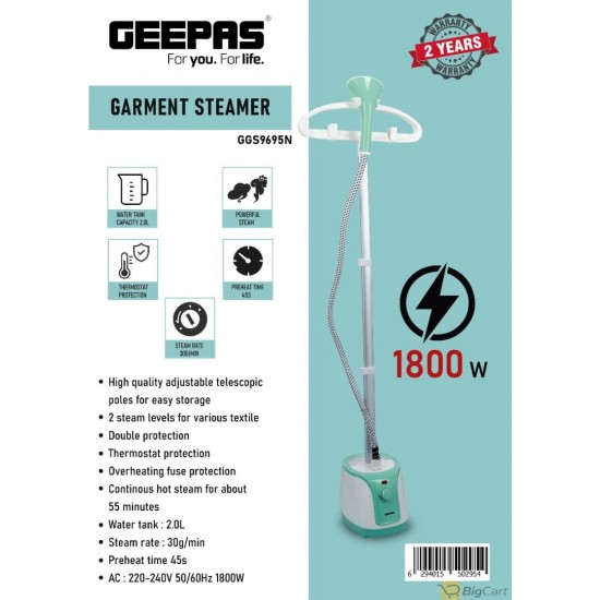 Geepas Garment Steamer 1800W GGS9695N