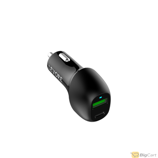 Levore Car Charger 45W USB-C PD and USB - Black