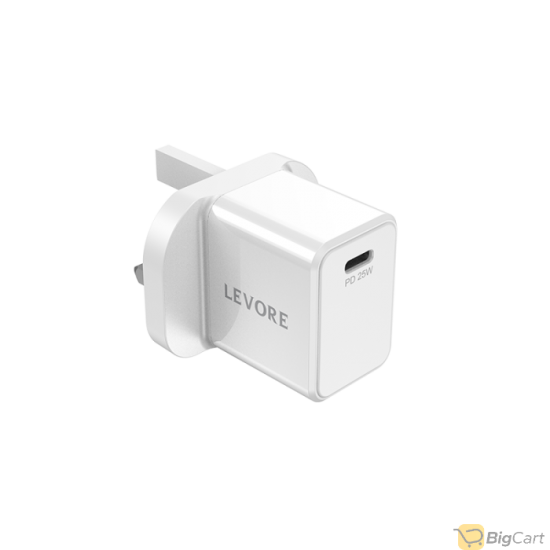 Levore Wall Charger 25W USB-C PD Adapter - White