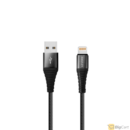 LEVORE Cable iPhone USB Nylon Braided 1m - Black