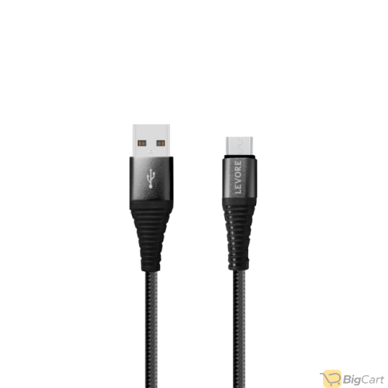 LEVORE Cable Micro USB 1m Nylon Braided - Black