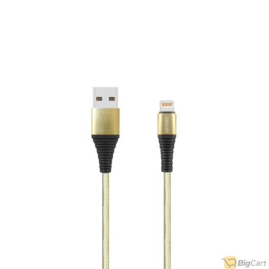 LEVORE Cable iPhone USB 1m Nylon Braided - Gold