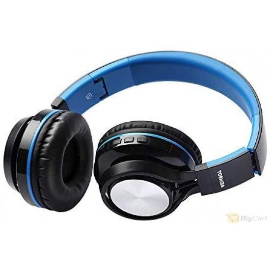 Toshiba RZE-BT200H, On-Ear Headset, Bluetooth/Wired (Optional), Built-in Microphone, Blue