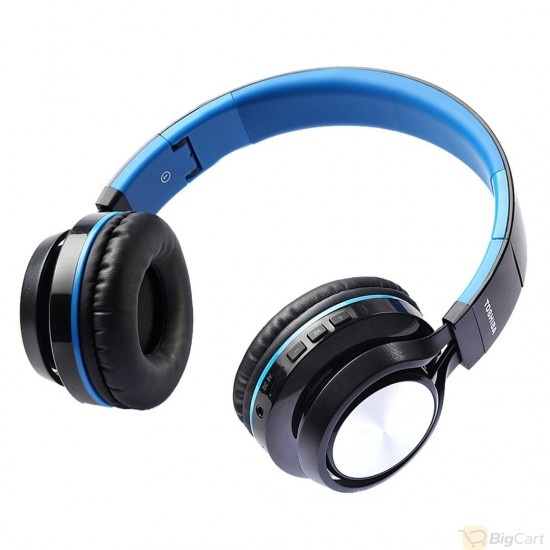 Toshiba RZE-BT200H, On-Ear Headset, Bluetooth/Wired (Optional), Built-in Microphone, Blue