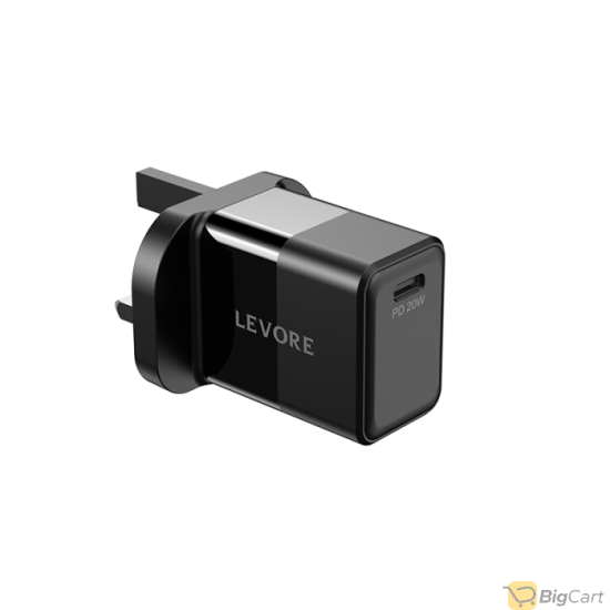 Levore Wall Charger 20W USB-C PD Adapter- Black