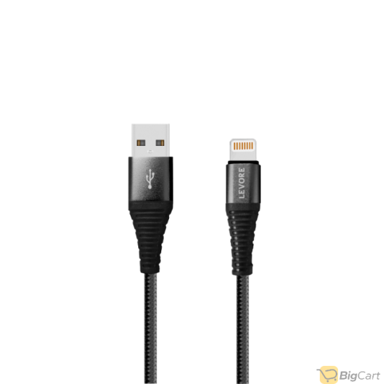 LEVORE Cable iPhone USB Nylon Braided 1.8m - Black