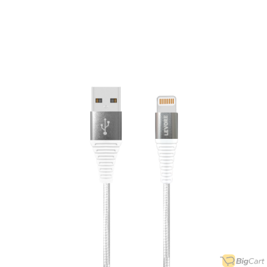 LEVORE Cable iPhone USB Nylon Braided 1m - White
