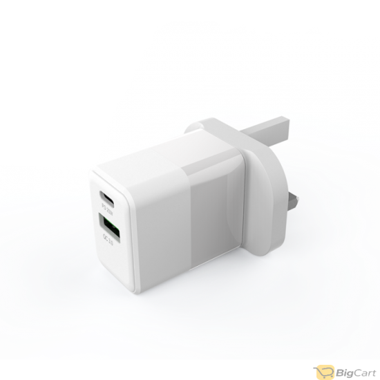 Levore Wall Charger 38W PD and USB-A Port- White