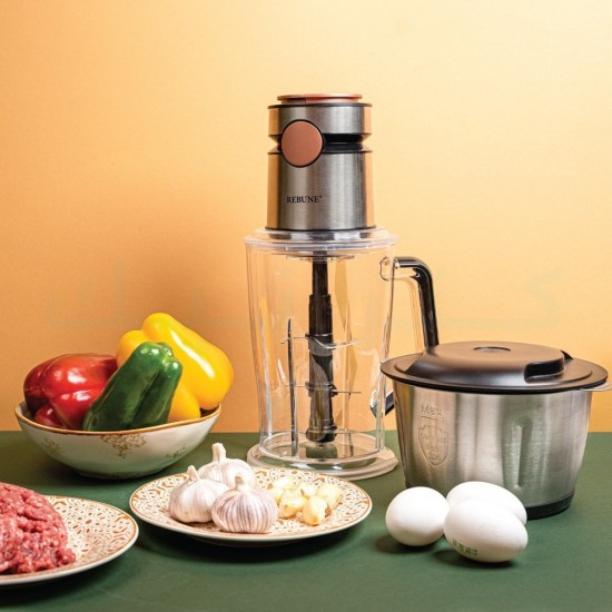  Multifunctional meat and vegetable chopper with 2 bowls 500 watts Rebune RE-2-153