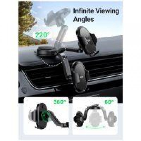 Ugreen Waterfall-Shaped Suction Cup Phone Mount - Black