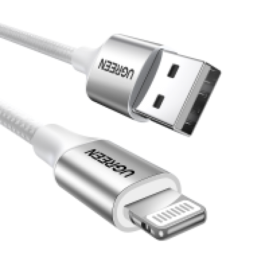 Ugreen Alu Case Braided USB to Lightning Cable 2m - Silver