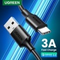 Ugreen USB-A 2.0 Male to USB-C Male Cable with Nickel-Plated Connector 3m - Black