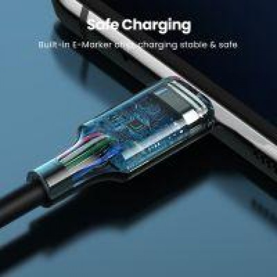 سلك شاحن يوجرين من USB-C إلى USB-C بطول 2 م وبقوة 100 واط - أسود