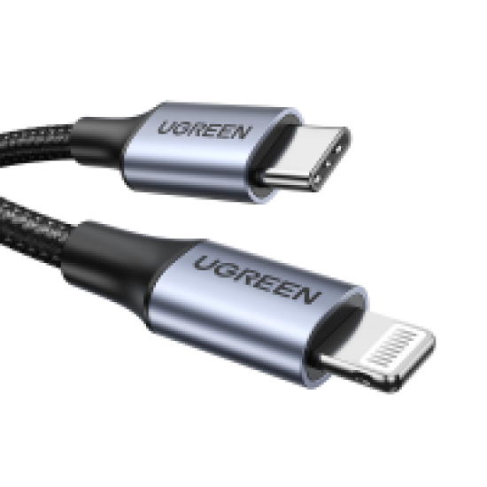 Ugreen USB-C to Lightning M/M Cable Aluminum Shell Braided 2m - Black