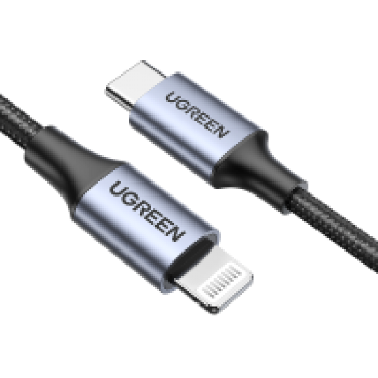 Ugreen USB-C to Lightning M/M Cable Aluminum Shell Braided 2m - Black