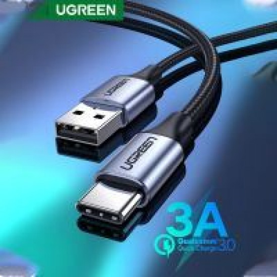 سلك شاحن يوجرين من USB إلى USB-C مضفر بطول 3 م - رمادي