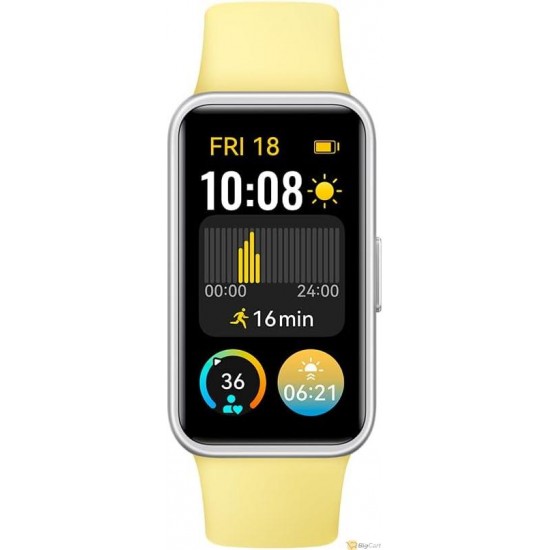 ساعة هواوي باند 9 الذكية مريحة للارتداء طوال اليوم مع خاصية تتبع النوم القائمة على العلم وشحن سريع وبطارية متينة بتعديلات ذكية للسطوع مزودة بـ 100 وضع تمرين متوافقة مع iOS واندرويد أصفر