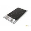 Candy built-in ceramic electric hob size 30 cm 2 eyes 2 metal switch 6 temperature levels black glass Italian manufacture model CH32XPK-19
