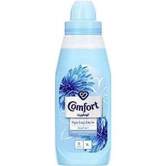 Comfort Fabric Softener For Super Soft Clothes, Spring Dew, Gives Long-Lasting Fragrance 1L