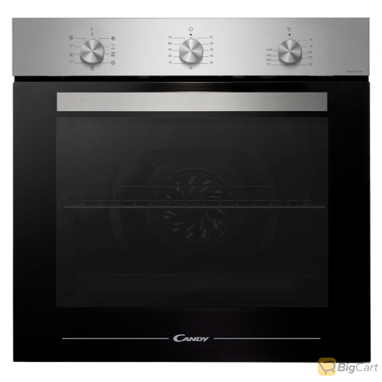 Candy built-in electric oven size 60 cm capacity 84 liters 9 functions 3 switches Italian industry Inox model FCEM663X-19
