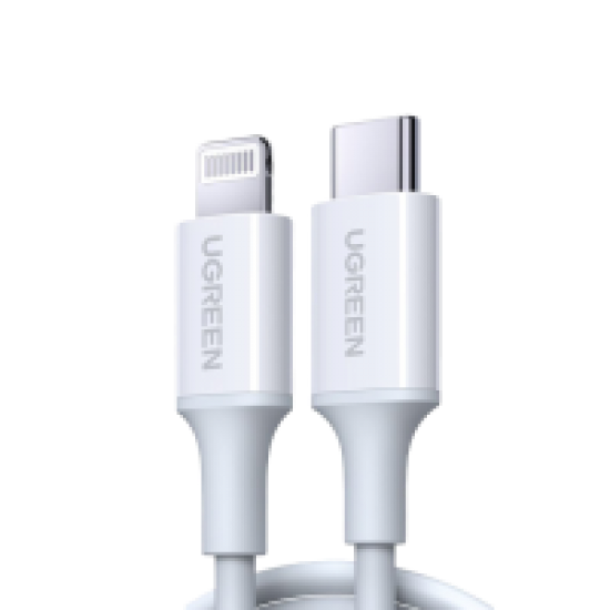 Ugreen USB-C to Lightning M/M Cable Rubber Shell 2m - White