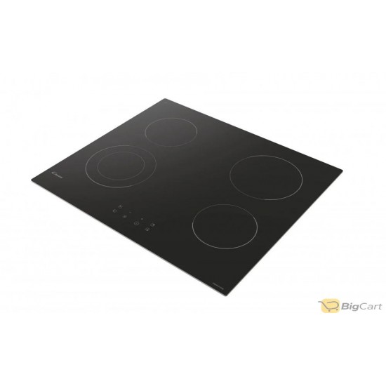 Candy built-in ceramic electric hob size 60 cm 4 eyes 9 power levels front touch control switches made in Italy model CH64CDC-19