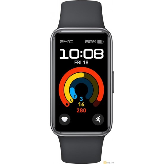 ساعة هواوي باند 9 الذكية مريحة للارتداء طوال اليوم مع خاصية تتبع النوم القائمة على العلم وشحن سريع وبطارية متينة بتعديلات ذكية للسطوع مزودة بـ 100 وضع تمرين متوافقة مع iOS واندرويد لون أسود