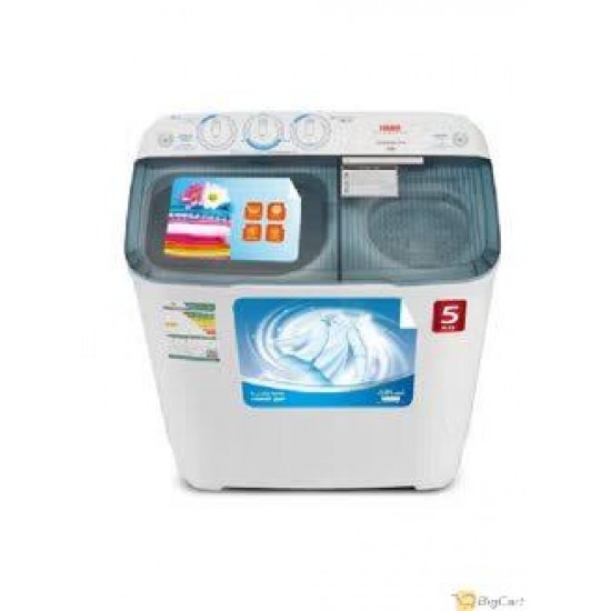  HAAM Twin Tub Washing Machine, 5 Kg, White - HWM5000-21N