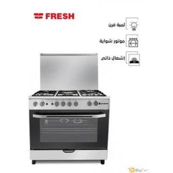 Fresh Gas Oven 5 Burners - 60*90 cm - Full Safety - Steel