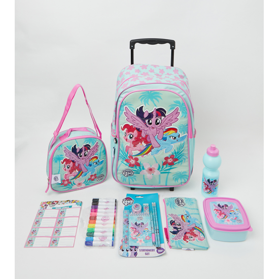 Back to school set bag My Little Pony 25 items  (18  Trolley Lunch Bag  Pencil Case Stationery Set Name Labels Colors set  Water Bottle  Lunch Box)