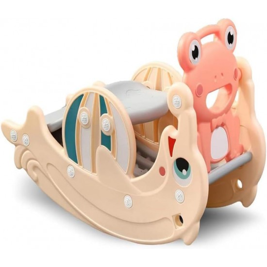 BABYLOVE 2 IN 1 DOLPHIN SLIDE WITH FROG ROCKING CHAIR YELLOW 28-66-5008-56Y