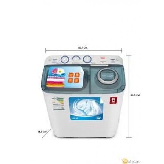  HAAM Twin Tub Washing Machine, 8 Kg, White - HWM8000-21N