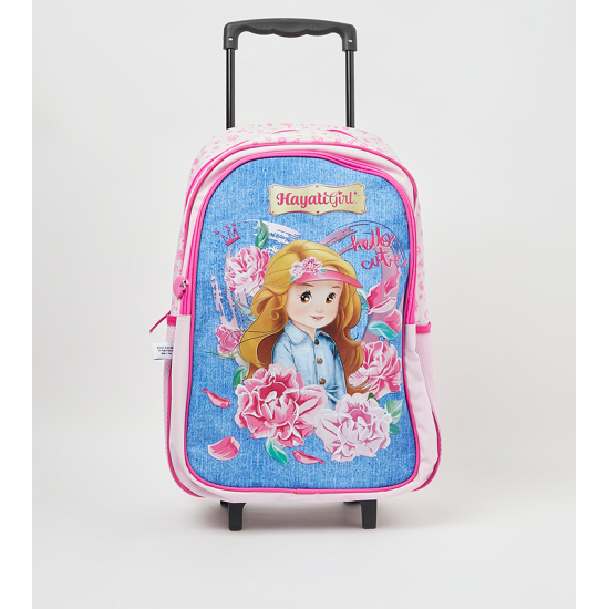 Back to school set bag Hayati Girl 25 items  (18 Trolley Lunch Bag Pencil Case Stationery Set Name Labels Colors set  Water Bottle Lunch Box)