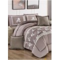 Four Seasons Reversible Floral Duvet Cover Set for Single Bed - Floral Print and Solid Sides, Soft Washable Microfiber Material - WY-S-03