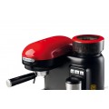  Espresso Coffee Machine with Integrated Coffee Grinder, Cappuccino, Ariete Moderna, 15Bar,Red