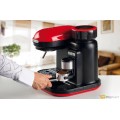  Espresso Coffee Machine with Integrated Coffee Grinder, Cappuccino, Ariete Moderna, 15Bar,Red