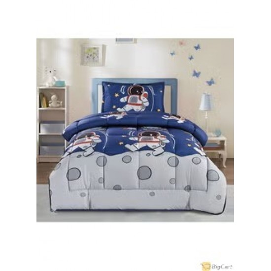 Elevate Kids' Bedrooms with our Reversible Cartoons Printed 3-Piece Comforter Set BKJH-10