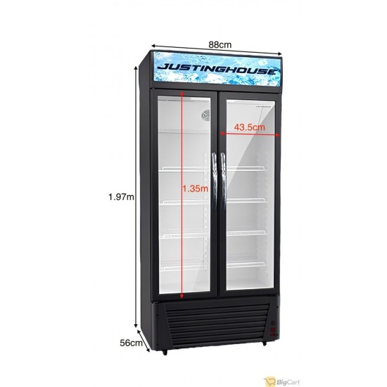 Justing House 518L Double Door Display Refrigerator - JSSW-599