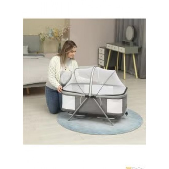 3-in-1 Baby Bed with Mosquito Net and Wheels – Comfortable and Versatile Baby Bed – HB400G