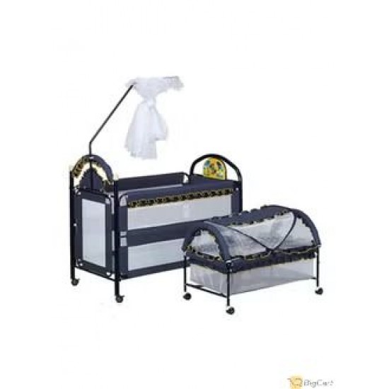 Baby Bed Baby Bed Nursery Center Baby Play Bed Adjustable Portable Baby Crib Deluxe Basket Large Capacity with Brake Wheels Mosquito Nets for Newborn Girl Boy Infant Crib-01