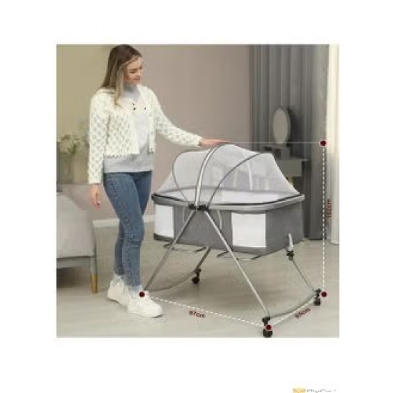 3-in-1 Baby Bed with Mosquito Net and Wheels – Comfortable and Versatile Baby Bed – HB400B