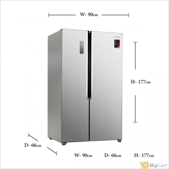 ARROW SIDE BY SIDE REFRIGERATOR,18.39 CU.FT,521 LTR,NOFROST,SILVER,RO2-820SNF