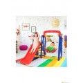 3-in-1 Toddler Playset - Climber, Slide, Swing, Basketball Hoop - All in One