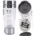 Mengshen Self Stirring Glass Mug - Multipurpose Mixer Automatic Stir Coffee Tea Cup Portable Electric Stainless Steel Transparent