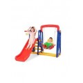 3-in-1 Toddler Playset - Climber, Slide, Swing, Basketball Hoop - All in One