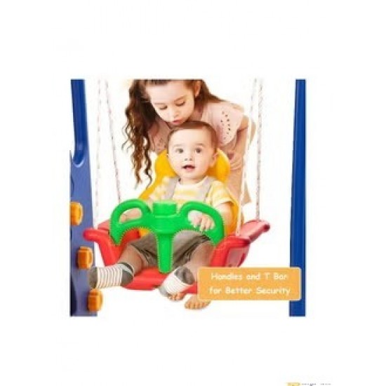 3-in-1 Toddler Playset - Climber, Slide, Swing, Basketball Hoop - All in One